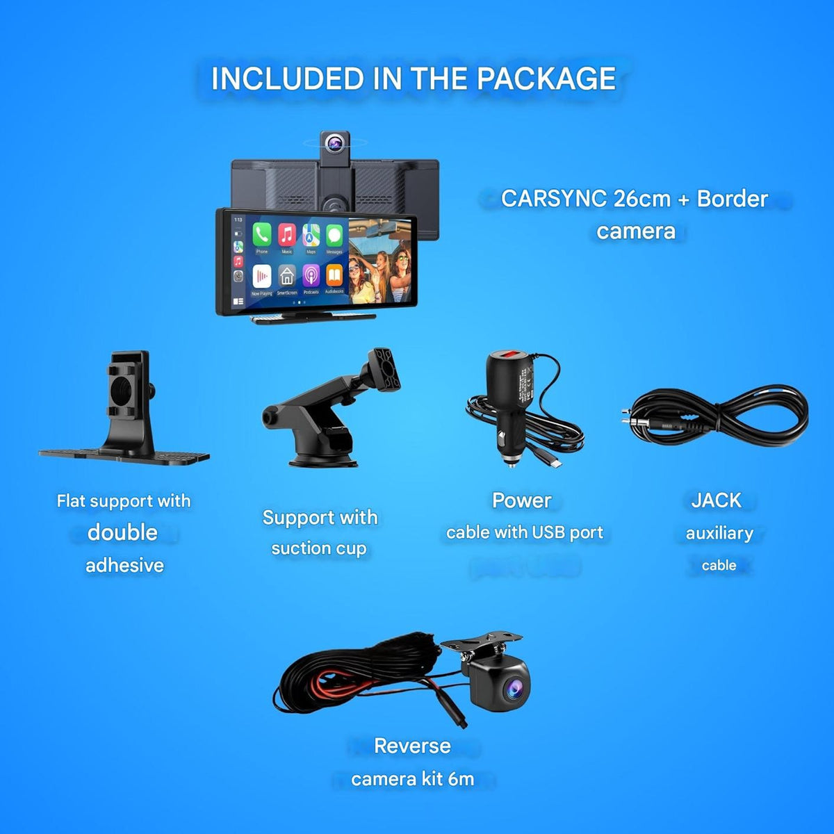 Car Display Screen Apple Carplay Android Auto Portable With Built-In Dashcam - Image 4