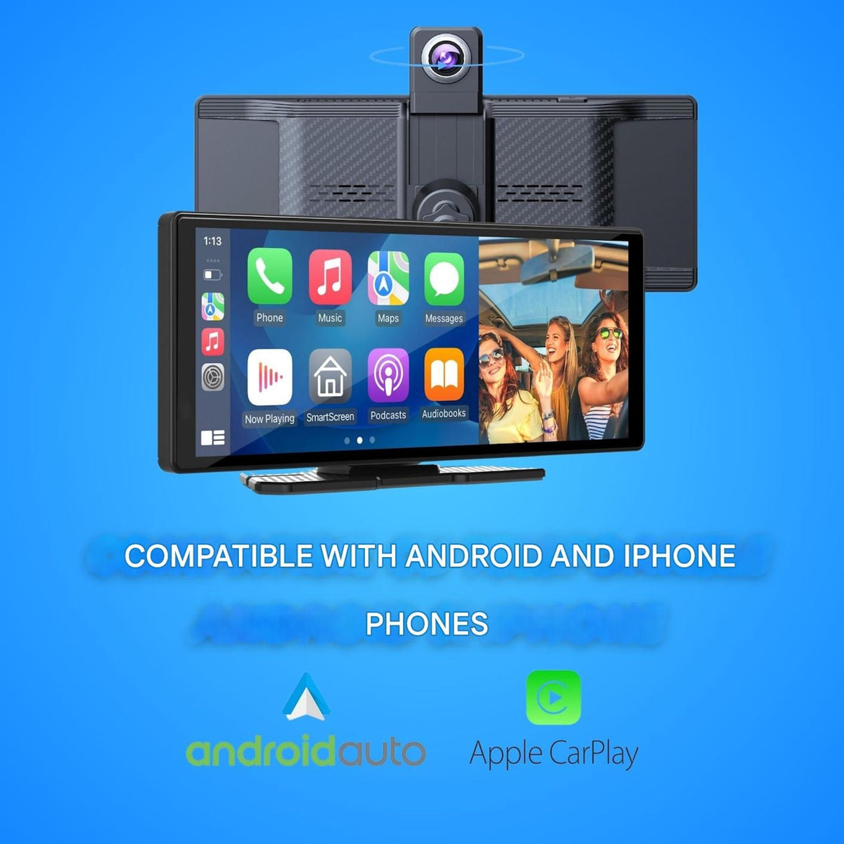 Car Display Screen Apple Carplay Android Auto Portable With Built-In Dashcam - Image 6