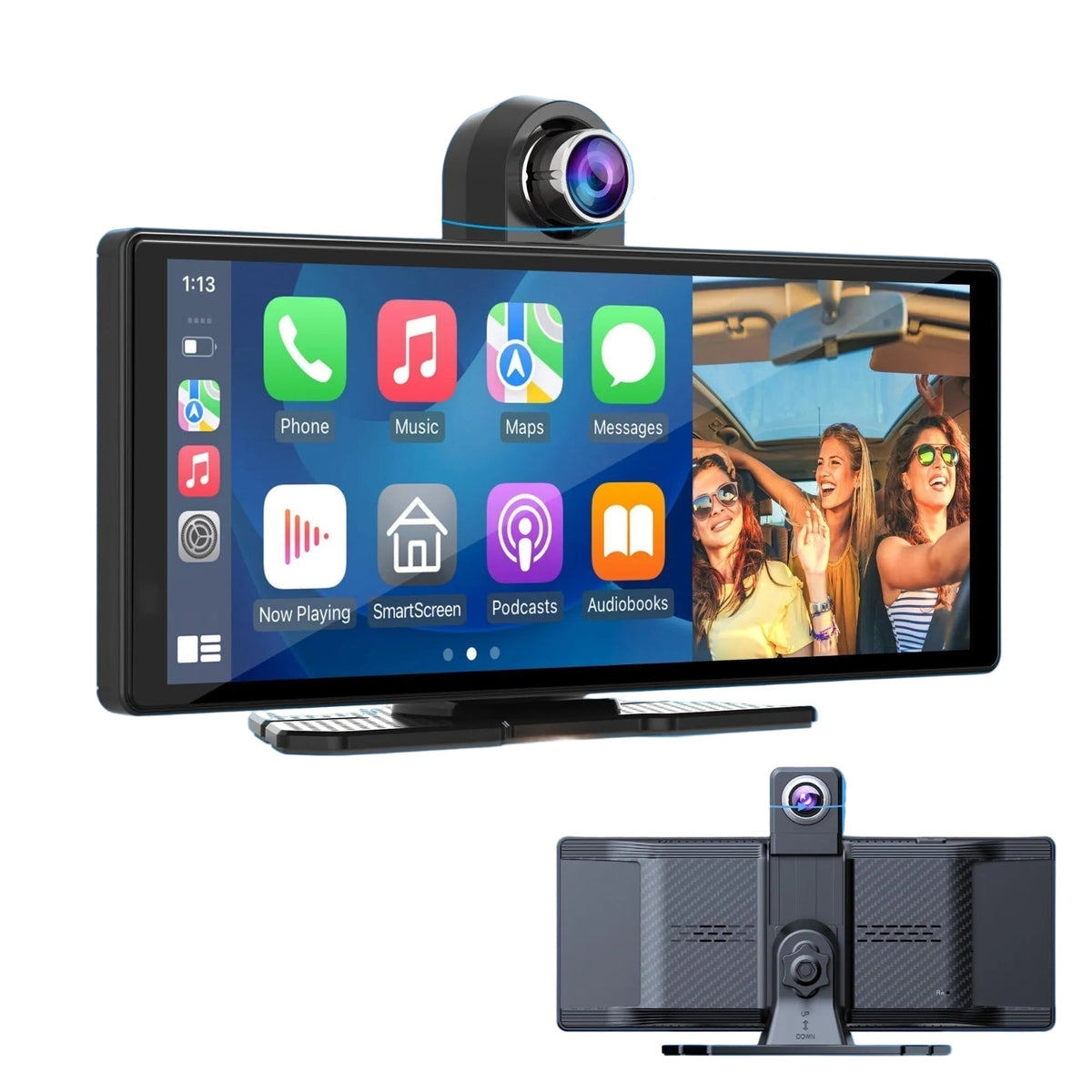 Car Display Screen Portable With Apple CarPlay Android Auto And Dashcam - Image 1