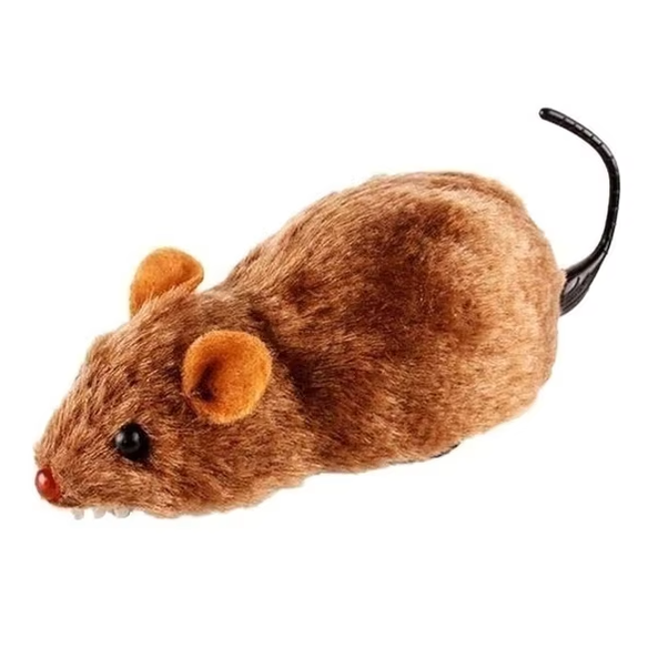 Cat Mouse Toy Interactive Electric Wind-Up Furry Pet Play Assorted Colors - Image 3