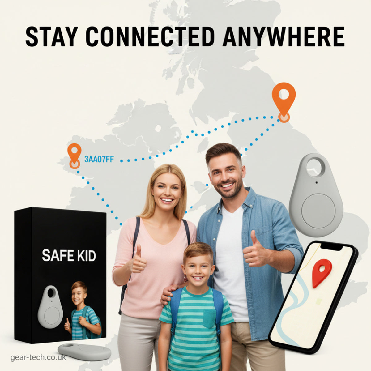 Child GPS Tracker With Real-Time Location Waterproof Design & Sos Alerts - Image 1