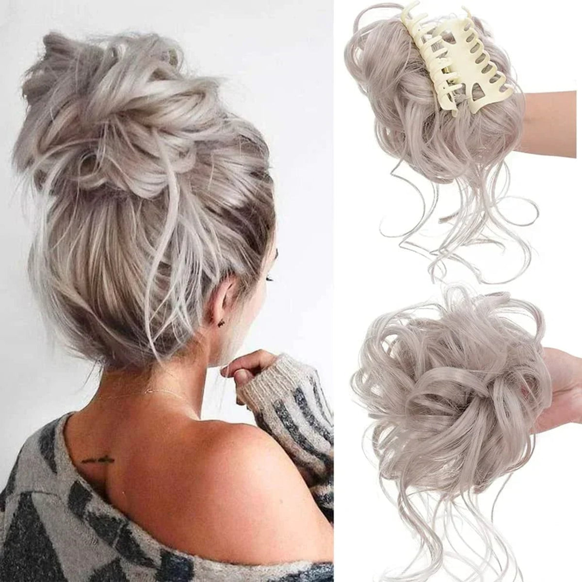 Clip In Hair Bun For Natural Curly Volume With Secure Clip Attachment - Image 16