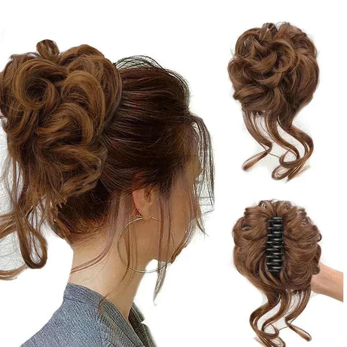 Clip In Hair Bun For Natural Curly Volume With Secure Clip Attachment - Image 4