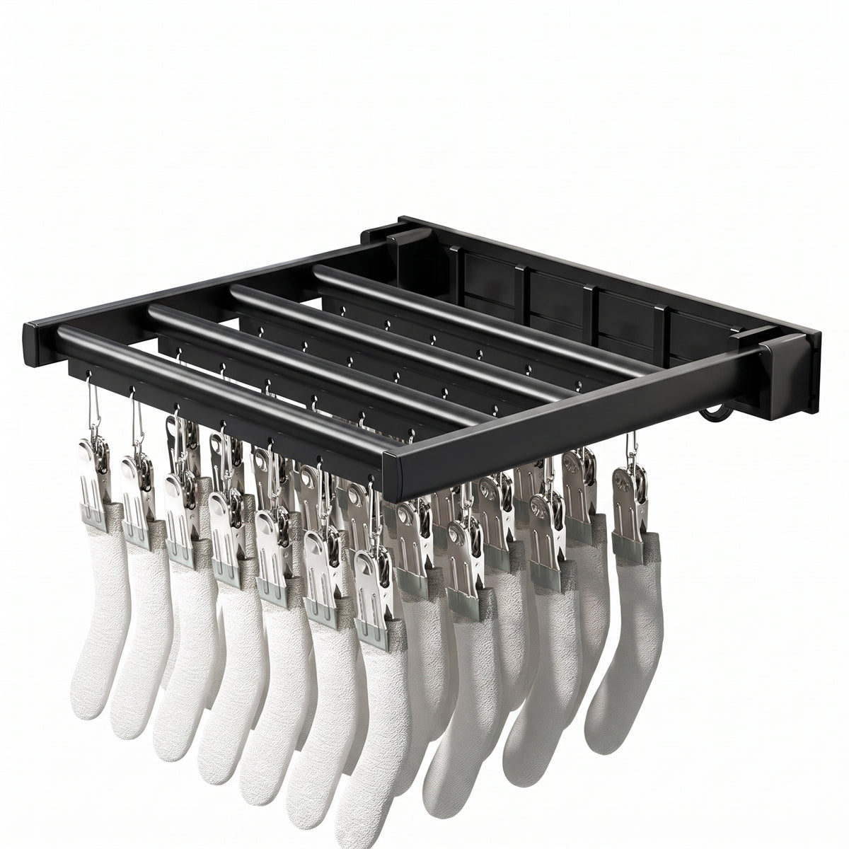 Clothes Drying Rack with Space-Saving Wall Mounted and Foldable - studio