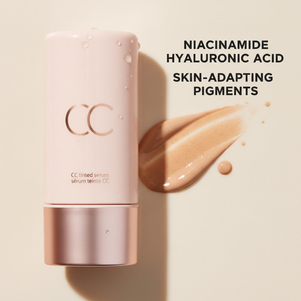 Color correcting tinted serum texture and key ingredients