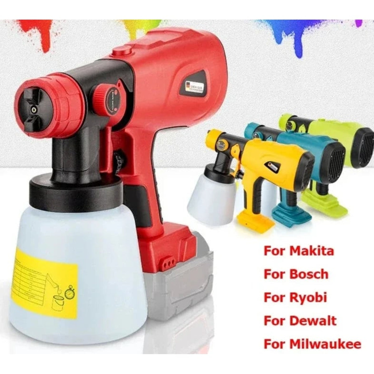 Cordless Paint Sprayer With Portable Adjustable Spray Patterns And Detachable Translucent Container For Smooth Professional Results - Image 1