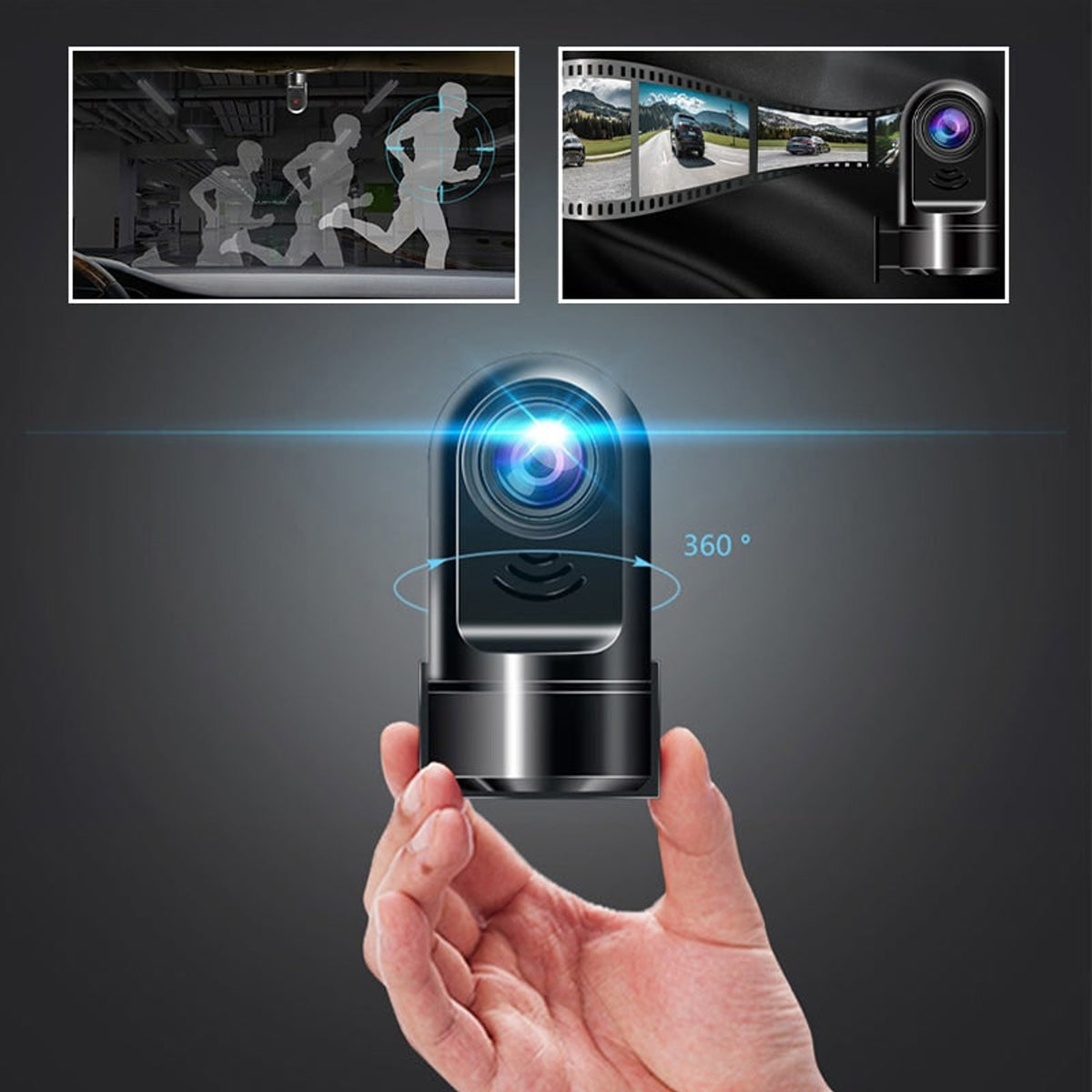 Dash Cam Car Camera 360 Rotation Night Vision Intelligent Early Warning Parking Driving Safety - Image 9