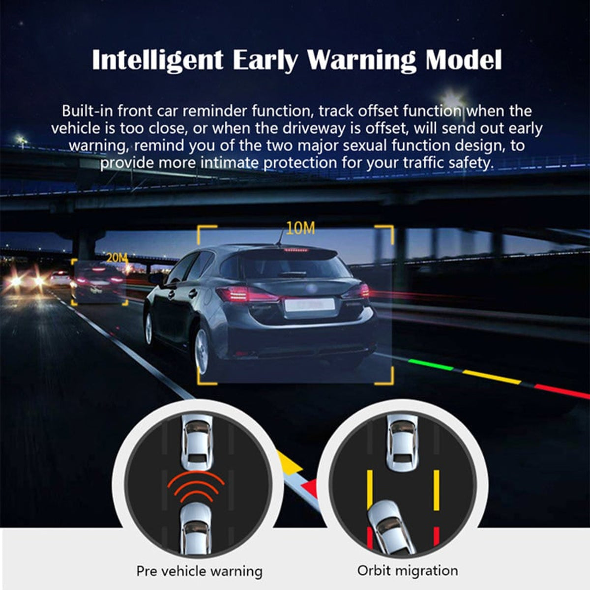 Dash Cam Car Camera 360 Rotation Night Vision Intelligent Early Warning Parking Driving Safety - Image 5