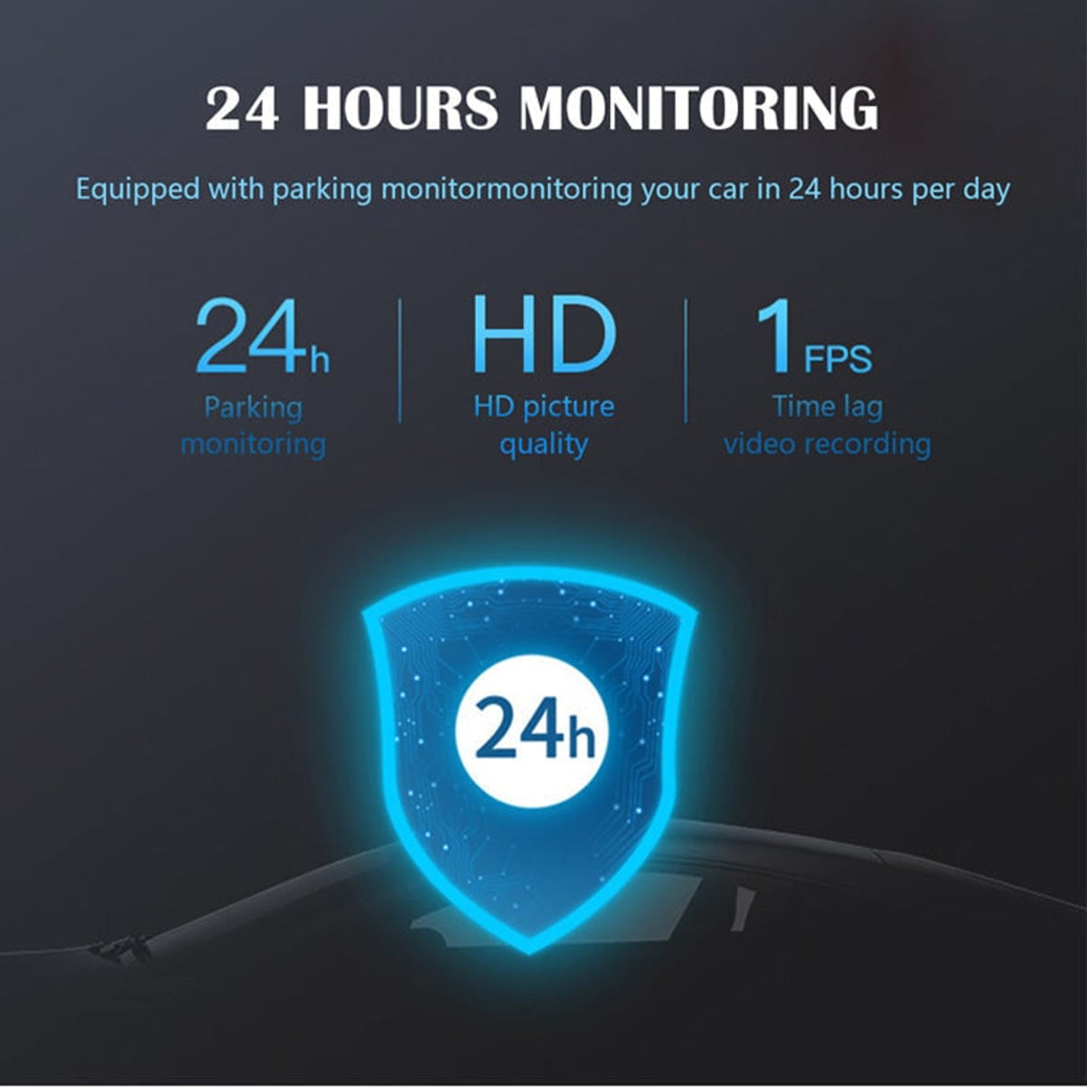 Dash Cam Car Camera 360 Rotation Night Vision Intelligent Early Warning Parking Driving Safety - Image 2