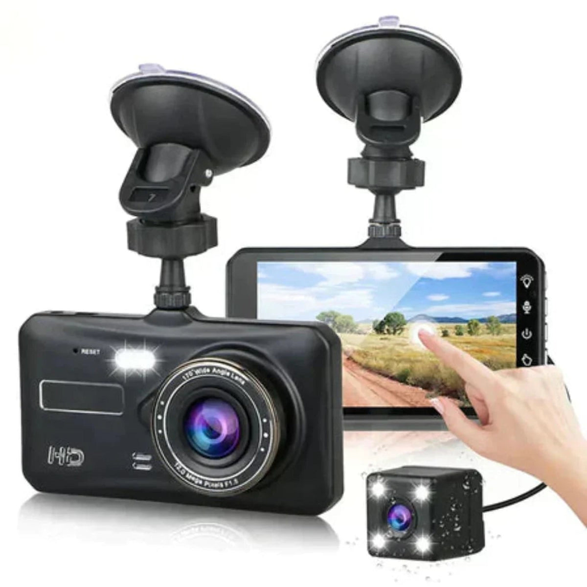 Dash Cam Dual Front And Rear Car Camera Full HD With Suction Cup Mount - Image 1
