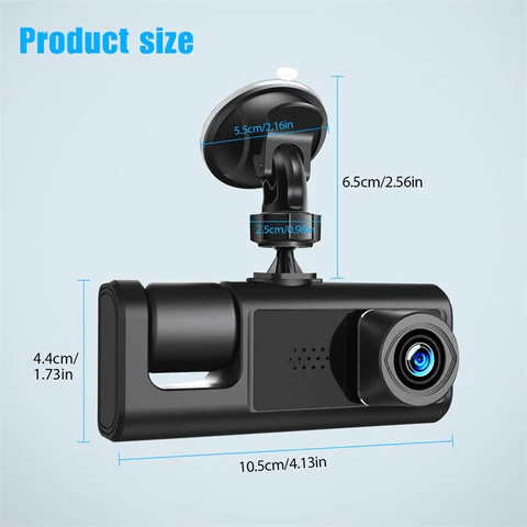 Dash Cam Dual Lens 1080p Car Dashboard With G-Sensor Loop Recording Suction Cup Mount - Image 15