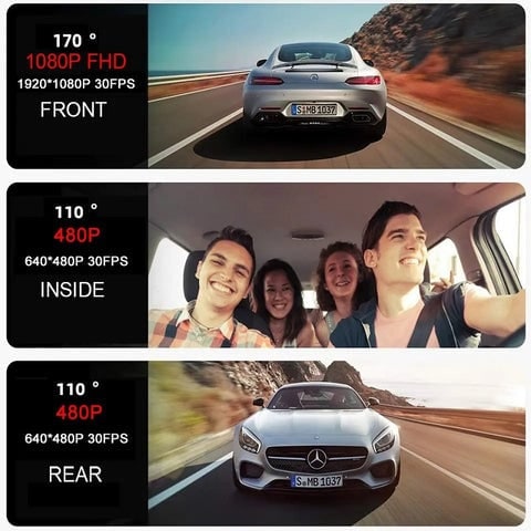Dash Cam Dual Lens 1080p Car Dashboard With G-Sensor Loop Recording Suction Cup Mount - Image 5