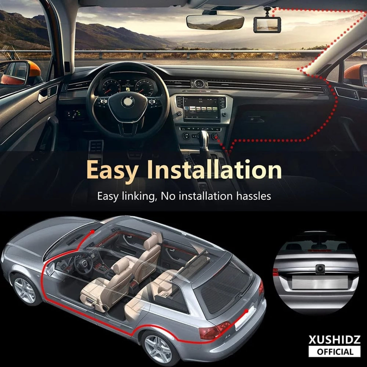 Dash Cam Dual Lens 1080p Car Dashboard With G-Sensor Loop Recording Suction Cup Mount - Image 10