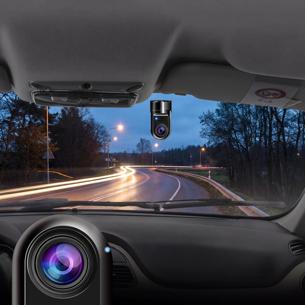 Dash Cam Car Camera 360 Rotation Night Vision Intelligent Early Warning Parking Driving Safety - Image 1