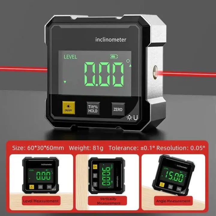 Digital Inclinometer Angle Finder Laser Level Magnetic Protractor Gauge - Image 5
