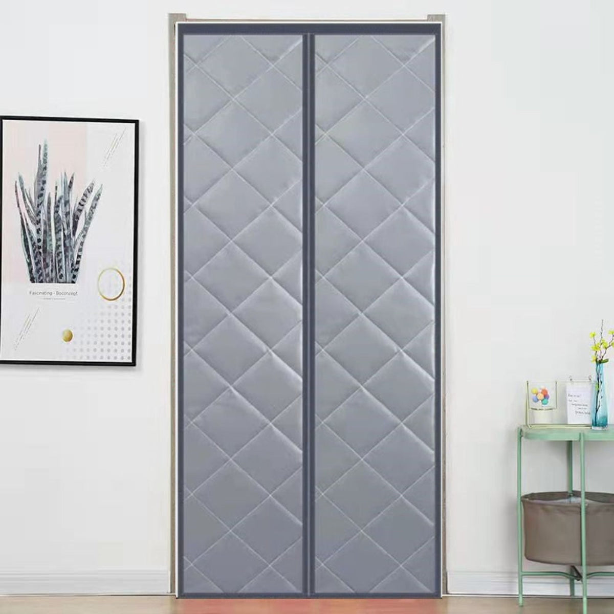 Door Curtain Door Draft Blocker Magnetic Insulated Thermal Curtain Türvorhang Isolierung - Image 1