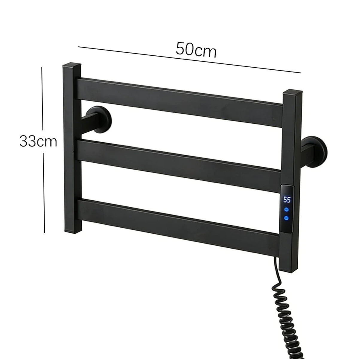 Electric Heated Towel Rack With 3 Bars Compact Warmer Featuring Multi-Level Temperature Control And Digital Display For Precise Heating - Image 6