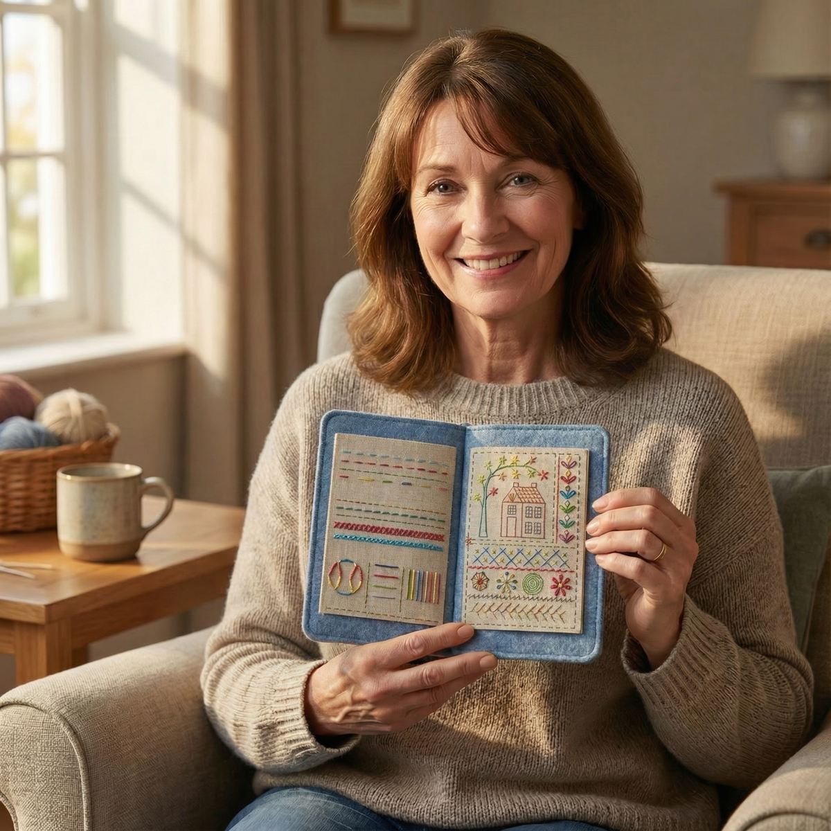 Embroidery Book Set With 106 Stitches And Removable Linen Practice Pages - Image 2