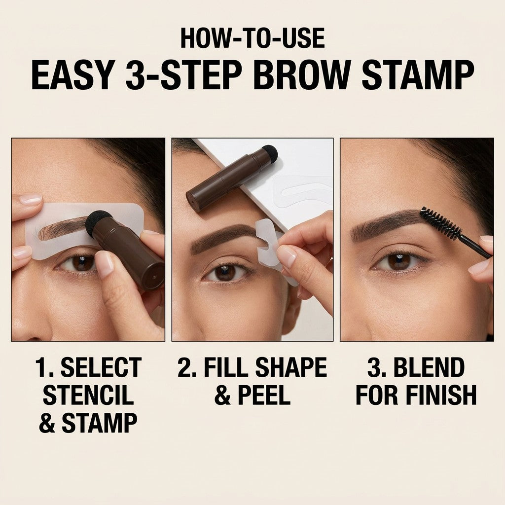 eyebrow stamp kit how to use in 3 steps