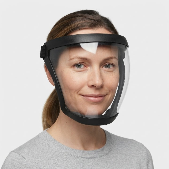 Face Shield With Replaceable Filters Transparent Full Face Visor For Dust And Splash Protection - Image 1