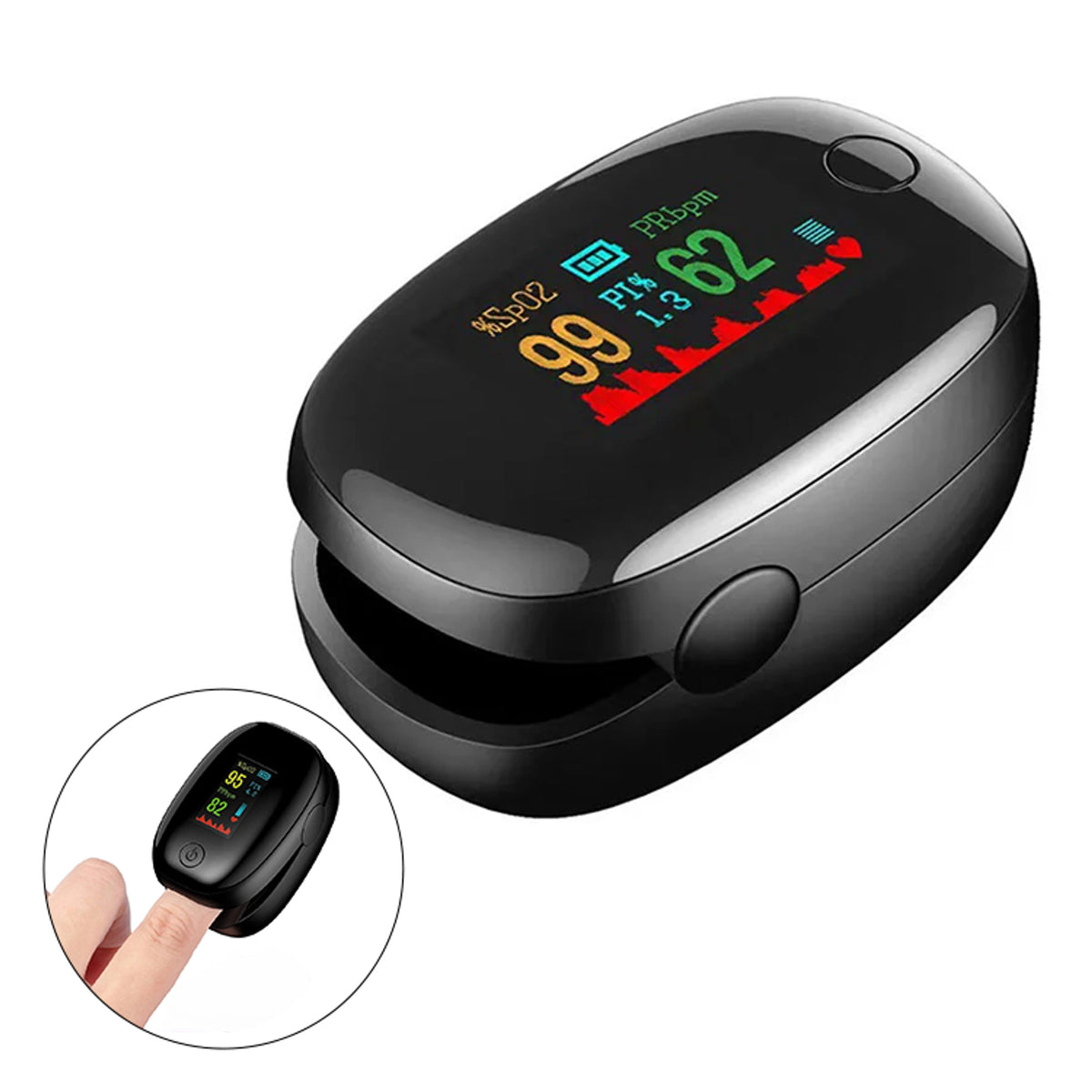Fingertip Pulse Oximeter Portable Wellness Monitor For Oxygen Levels & Heart Activity With Large Display For Clear Visibility - Image 5