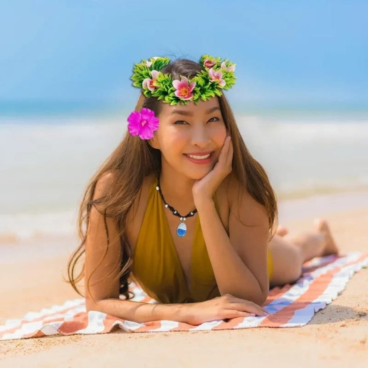 Flower Crown Necklace Set For Halloween Costume Accessories With Tropical Design And Adjustable Sizing For Comfortable Wear - Image 4