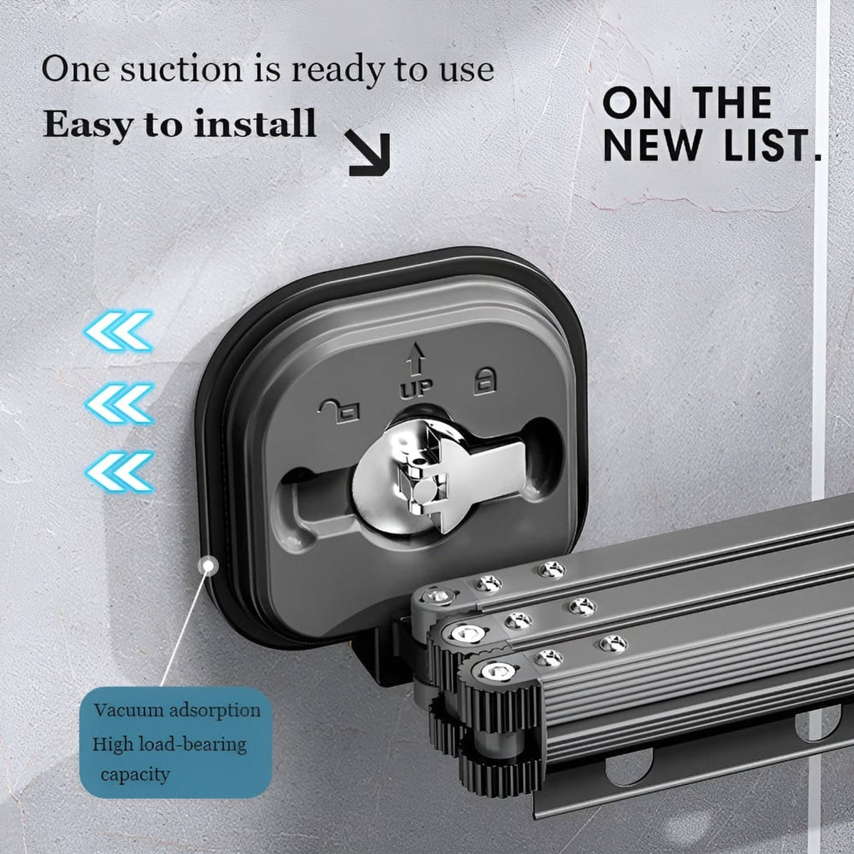 Folding Clothes Drying Rack With Suction Cup Wall Mount And Fixation Par Ventouse Retractable Design - Image 4
