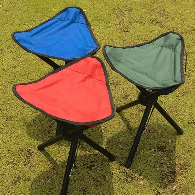 Folding Tripod Stool Collapsible Camping Portable Fabric Seat - Image 2