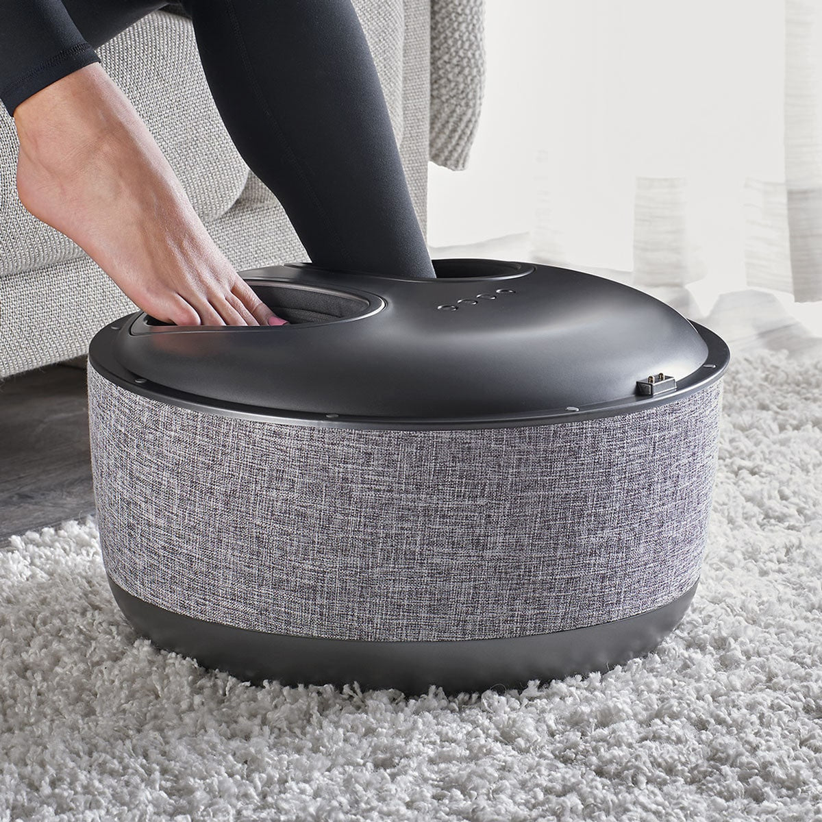 Foot Massaging Ottoman With Shiatsu Rollers Air Compression & Heat - Image 1