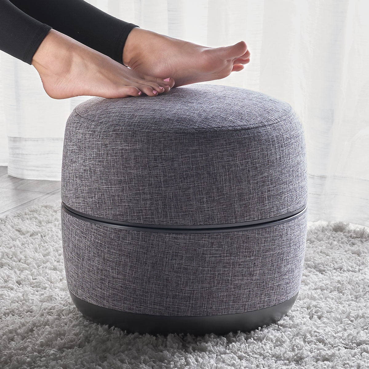 Foot Massaging Ottoman With Shiatsu Rollers Air Compression & Heat - Image 3
