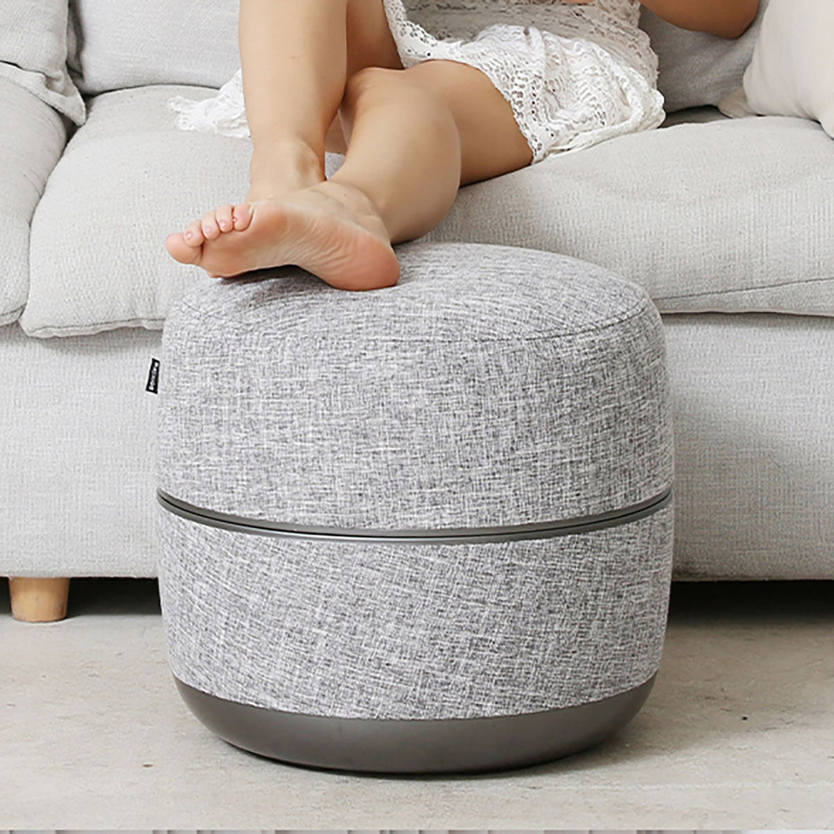 Foot Massaging Ottoman With Shiatsu Rollers Air Compression & Heat - Image 2