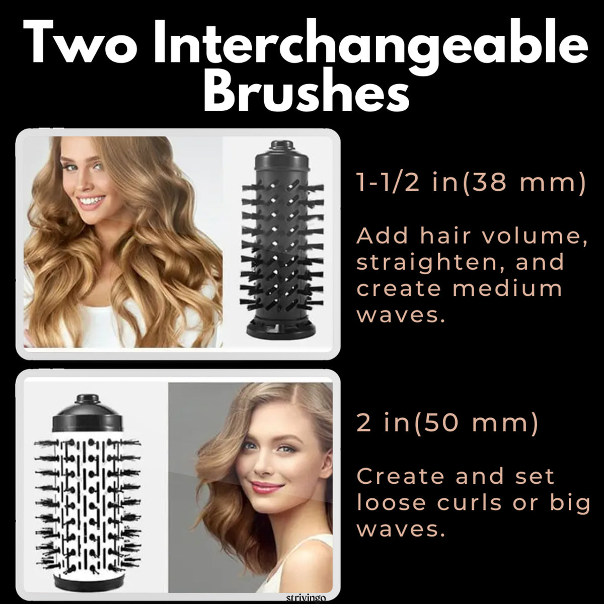 Hair Dryer Brush Hot Air Styler With Interchangeable Heads For Volumizing And Smoothing - Image 5