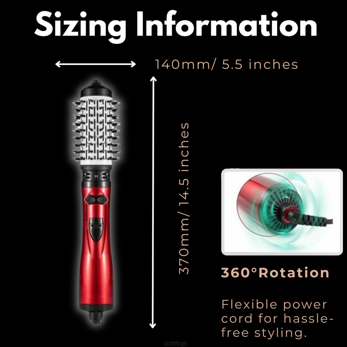 Hair Dryer Brush Hot Air Styler With Interchangeable Heads For Volumizing And Smoothing - Image 8
