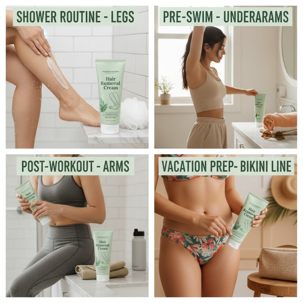 Hair Removal Cream, Gentle Depilatory for Legs, Underarms and Bikini Line, Women and Men benefits
