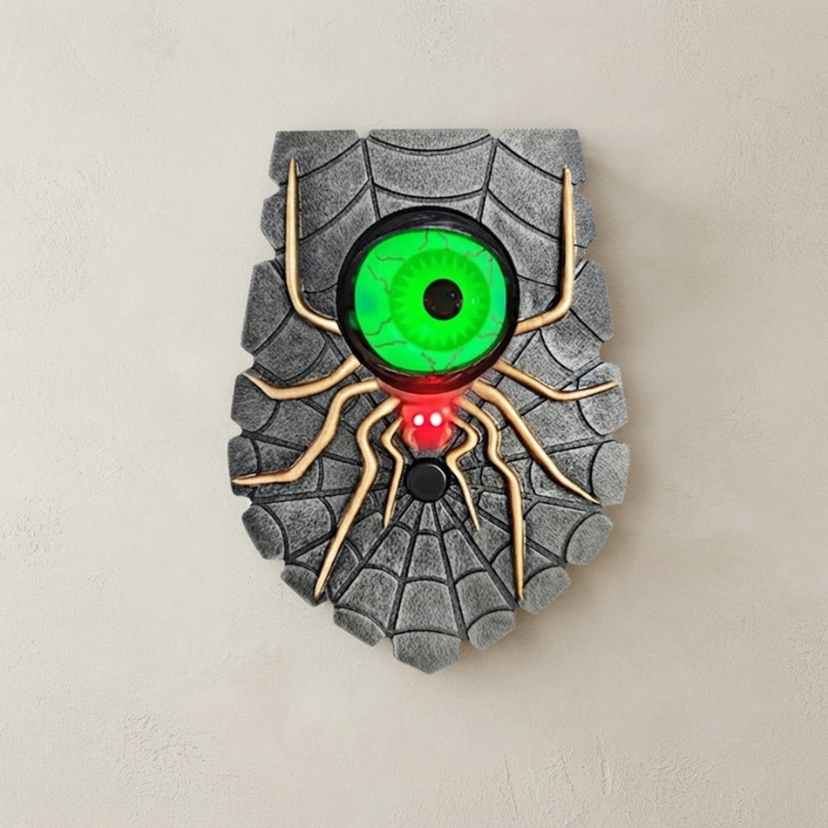 Halloween Decoration Halloween Spider Doorbell Decoration With Illuminated Blinking Eye And Battery-Powered Operation - Image 1