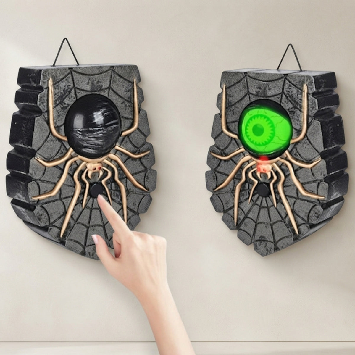 Halloween Decoration Halloween Spider Doorbell Decoration With Illuminated Blinking Eye And Battery-Powered Operation - Image 2