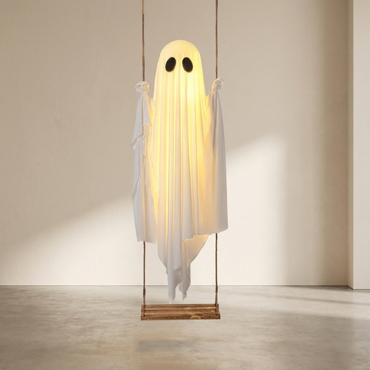 Halloween Ghost Decoration Swinging With LED Battery Operated Light Remote Controlled Outdoor Decor - Image 1