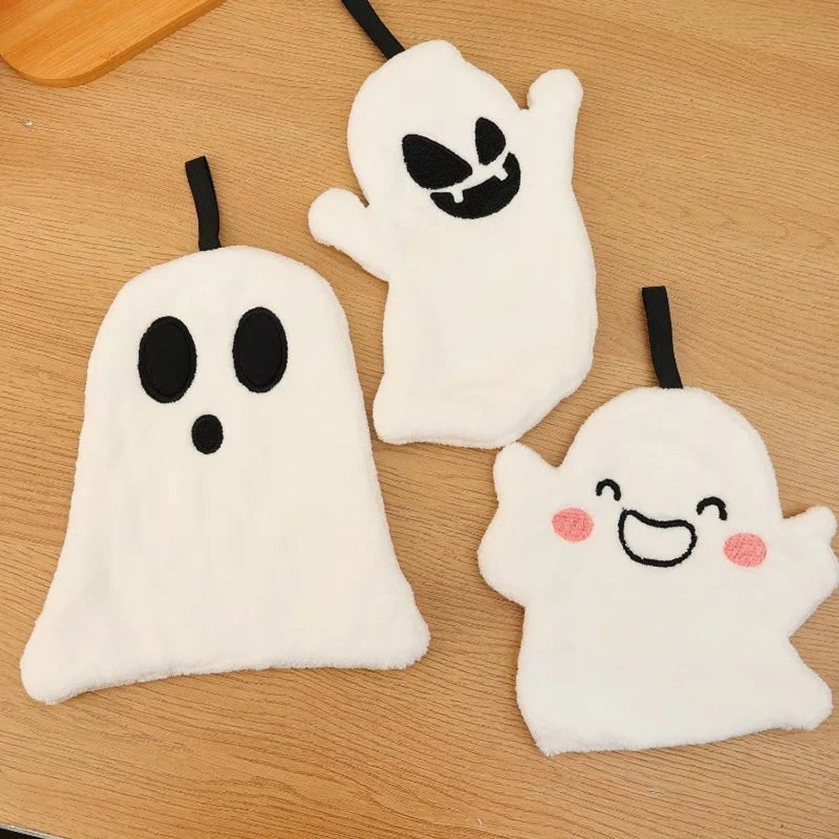 Halloween Hand Towel Ghost Shaped Decorative For Kitchen Bathroom With Hanging Loop Decor - Image 4