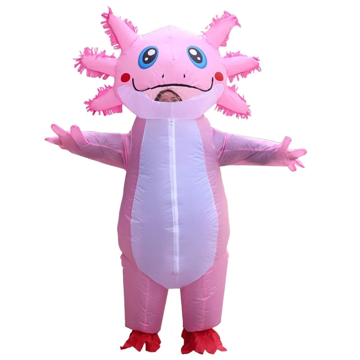 Halloween Inflatable Costume Axolotl With Battery-Operated Fan And Clear Face Window For Instant Party Fun - Image 4