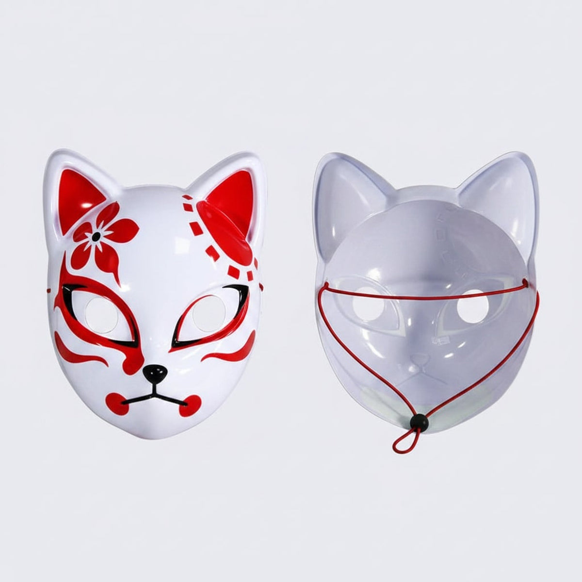 Halloween Mask LED Fox With Japanese Demon Design Cosplay Party Costume And Integrated EL Wire - Image 8