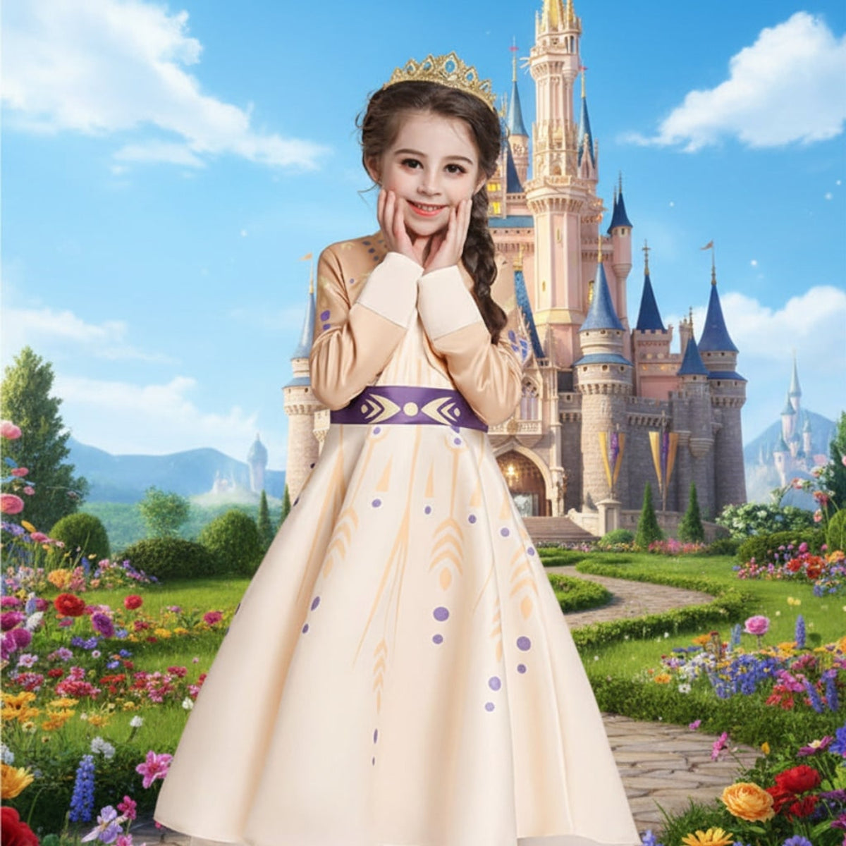 Halloween Princess Costume Set For With Tiara Scepter Gloves Necklace And Earrings All Included For Up Fun - Image 3