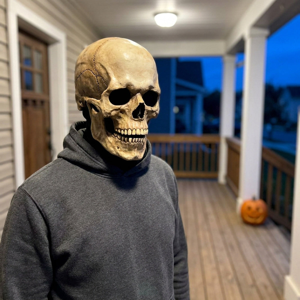 Halloween Skull Mask Realistic Full Head Skeleton With Movable Jaw And Soft Latex - Image 3