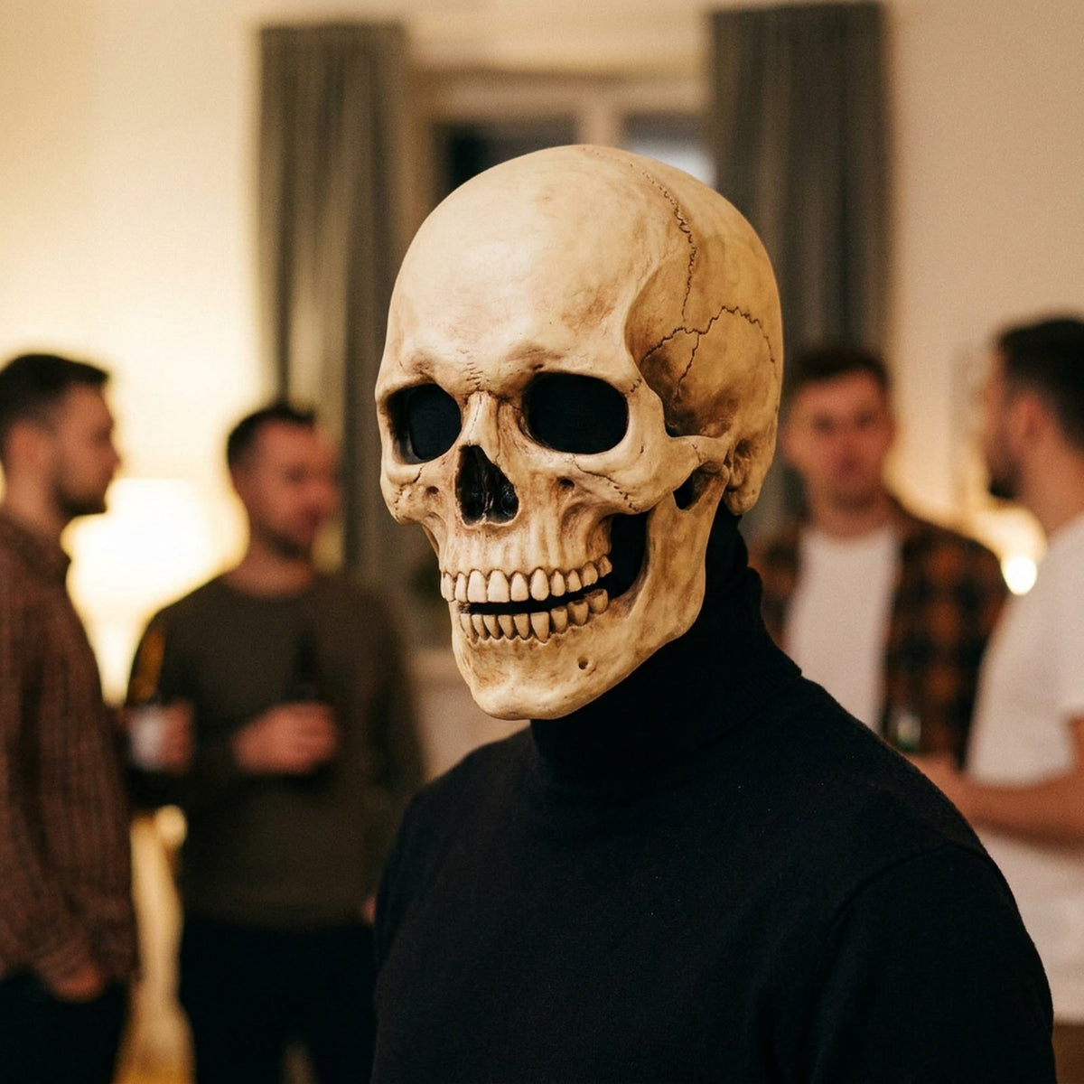 Halloween Skull Mask Realistic Full Head Skeleton With Movable Jaw And Soft Latex - Image 5