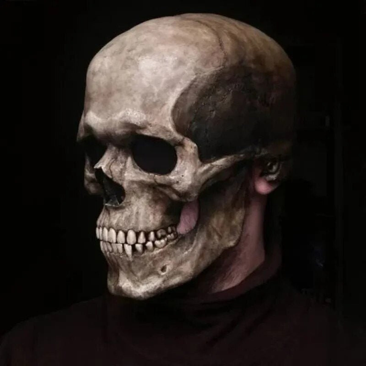 Halloween Skull Mask Realistic Full Head Skeleton With Movable Jaw And Soft Latex - Image 12