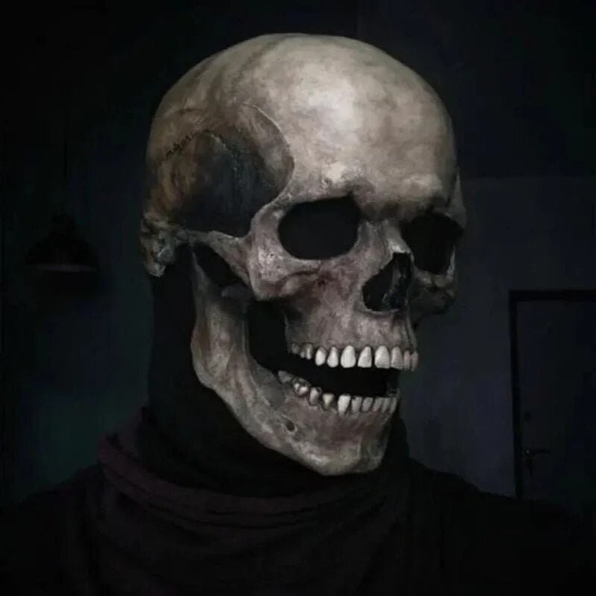 Halloween Skull Mask Realistic Full Head Skeleton With Movable Jaw And Soft Latex - Image 11