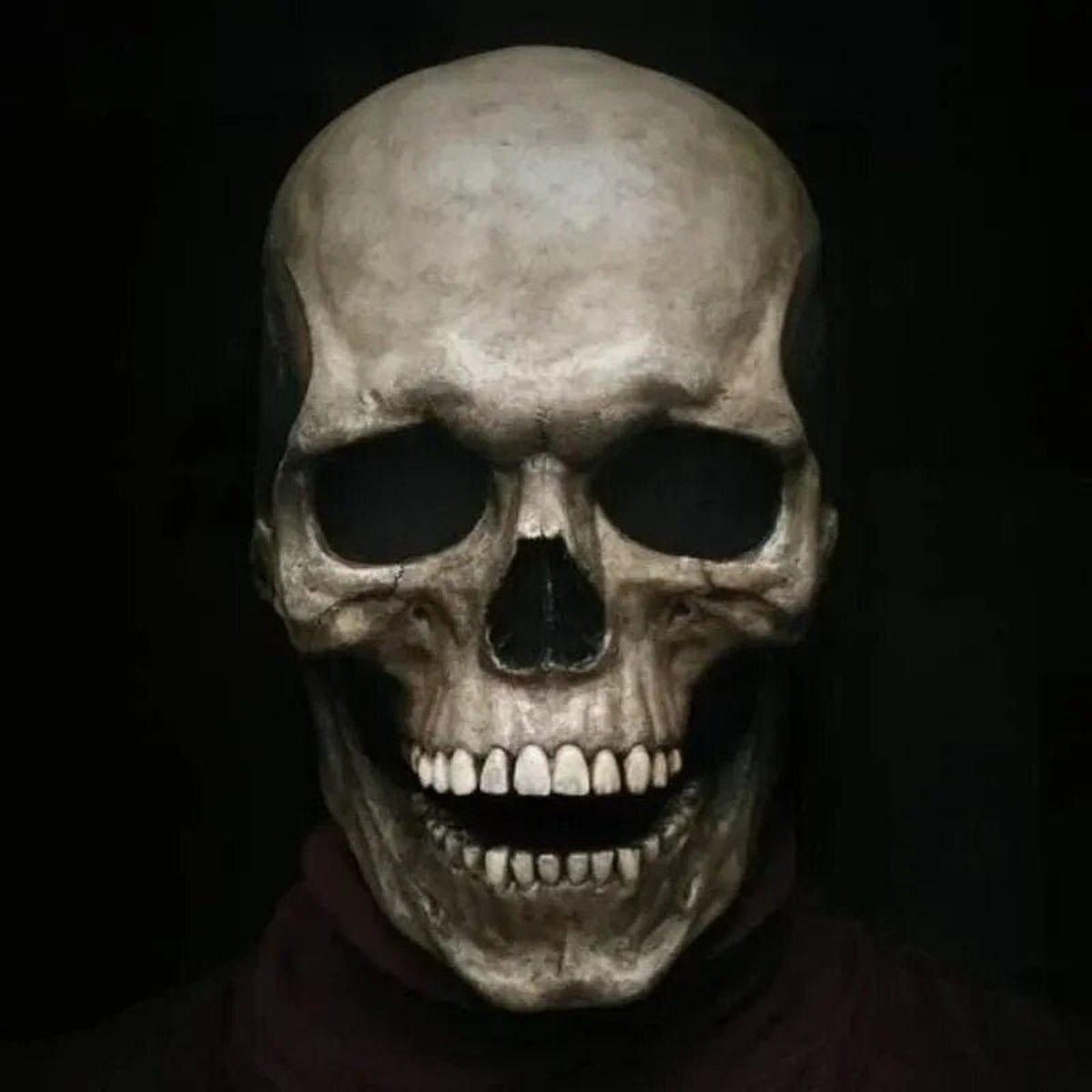 Halloween Skull Mask Realistic Full Head Skeleton With Movable Jaw And Soft Latex - Image 13