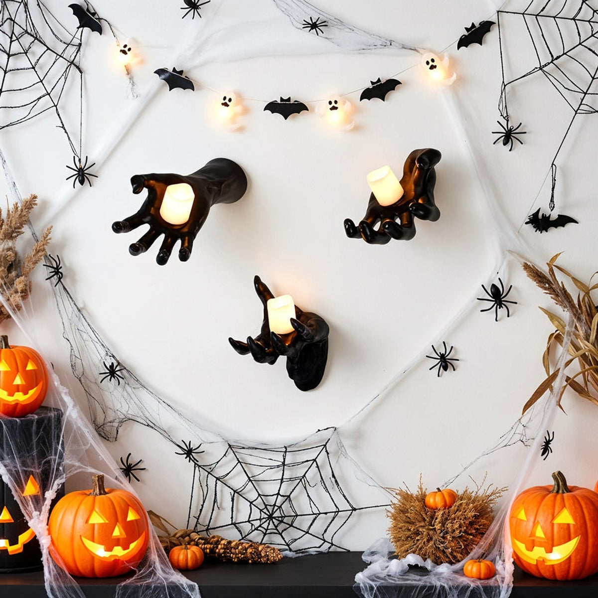 Halloween Wall Decoration Reaching Hand With Warm LED Candle Set For Decor - Image 5