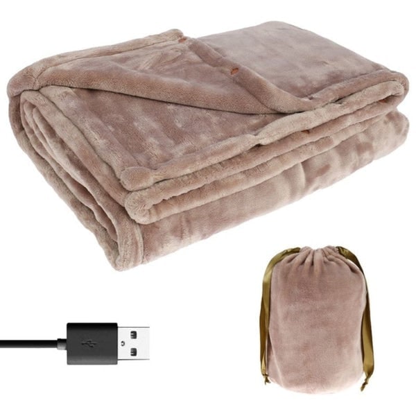 Heated Blanket Throw Fleece Foldable With Drawstring Pouch - Image 4