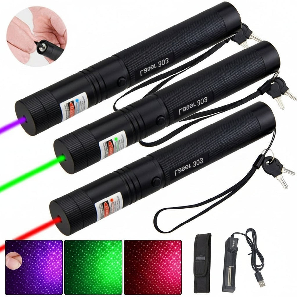 High Power Laser Pointer Pen With Adjustable Focus And Safety Key Lock For Long-Distance Visibility And Precision Control - Image 5