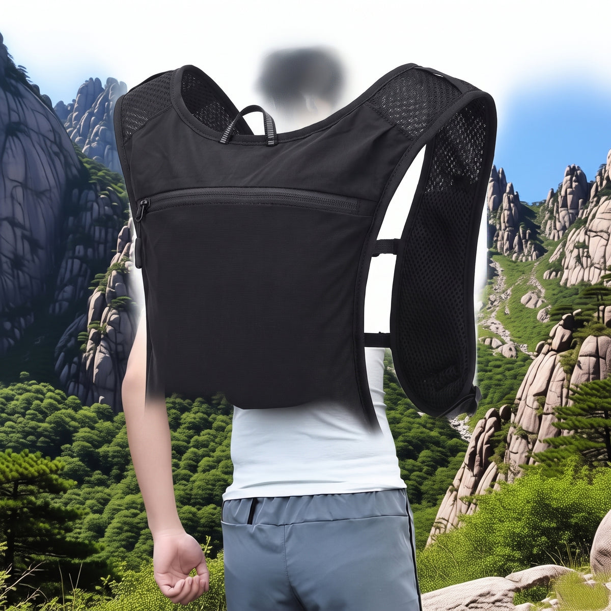 Hydration Backpack with Streamlined Running Pack and Zippered Front - studio